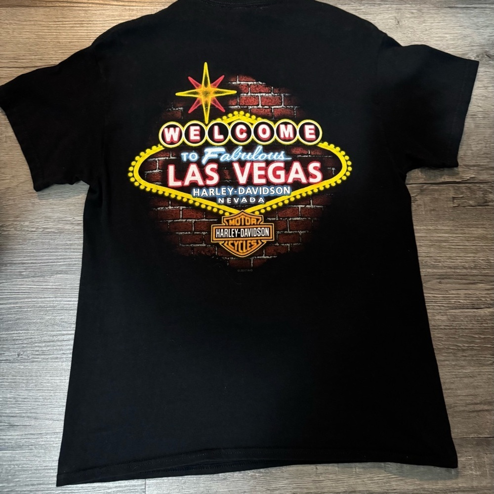 NWOT Harley-Davidson Black Las Vegas Eagle Graphic Short Sleeve Tee Size M - Picture 6 of 11